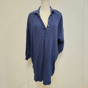 American Vintage Cotton Gauze Navy Mini Dress Size Large